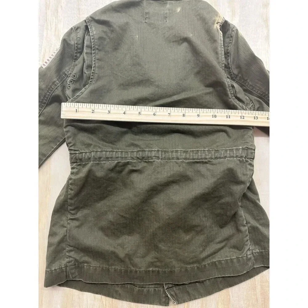 Polo Ralph Lauren Green Military Jacket Coat USA Flag Patch Child Size S 6‎